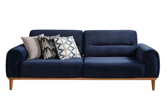 Sofa 3-seater living room blue couch set designer furniture upholstery 3-seat couches