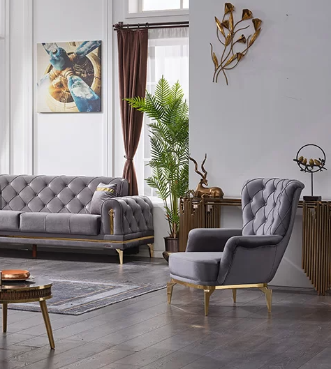 Gray Armchair Modern Upholstered Furniture Luxury Upholstered Armchair Living Room