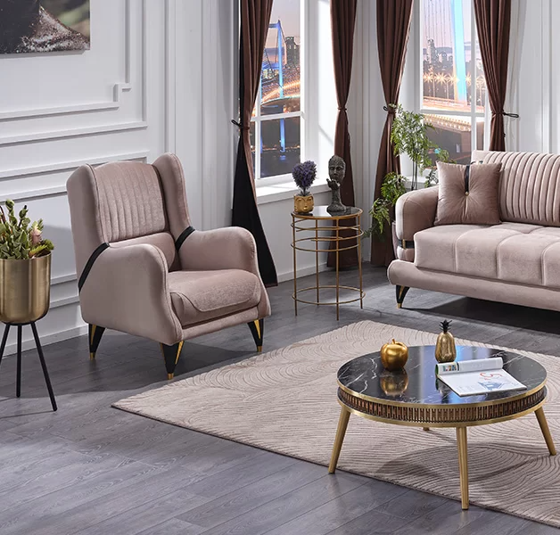 Luxury textile furniture armchair living room modern design upholstered furniture