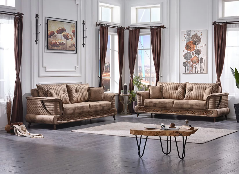 Sofa set 3+3 seater luxury design sofa upholstered couches living room