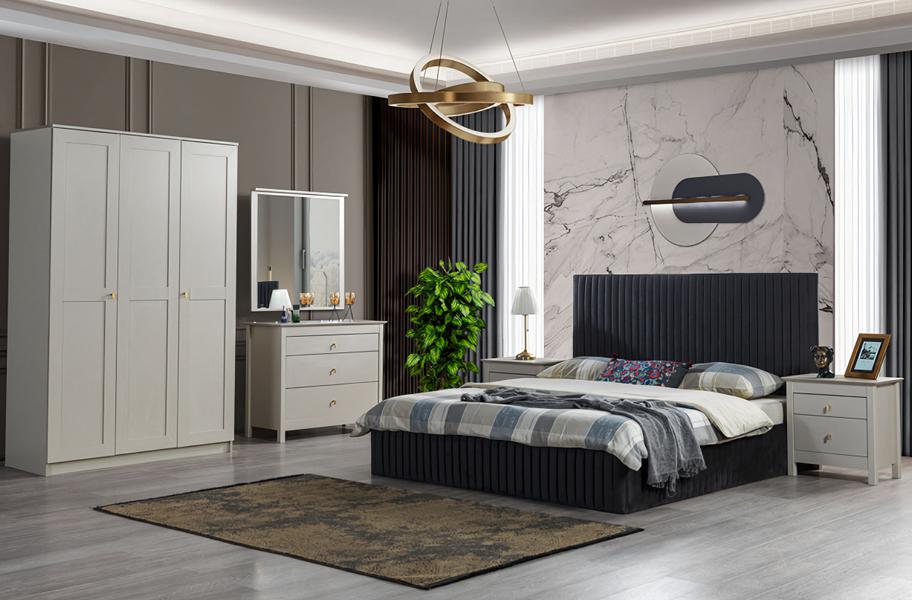Bedroom furniture set complete combination 5-piece white collection