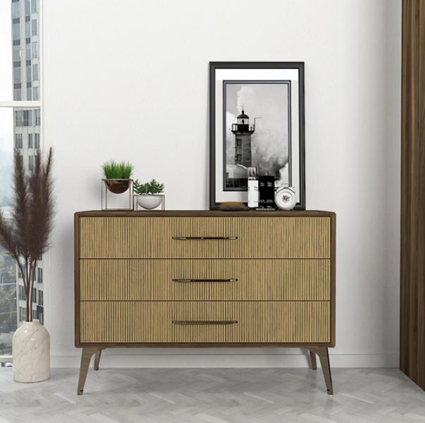 Luxury dressers stylish brown modern furniture bedroom wood sideboard