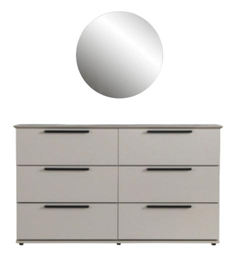 Bedroom luxury dressers with mirror white modern furniture stylish 2-piece set