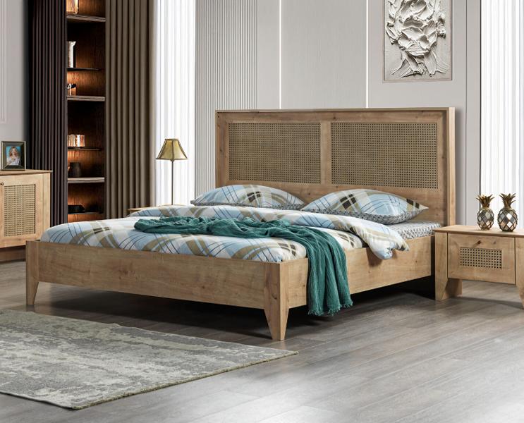 Modern upholstered bed bed frame double bed 180x200 brown marital bed