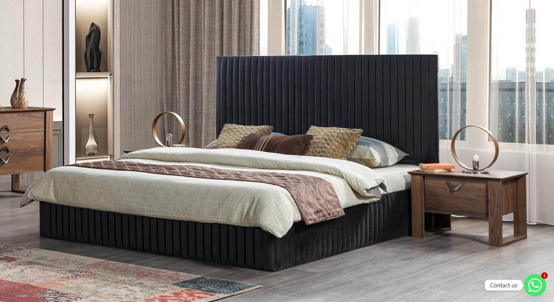 Bedroom bedroom furniture furniture bed nightstands black 3 pieces