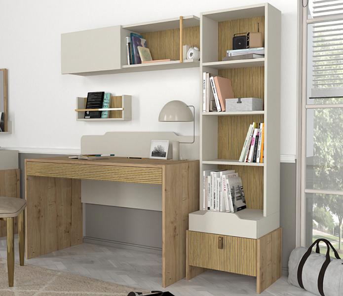 Youth Room Set Desk Bookshelf Children\'s Room Complete Modern 2-piece