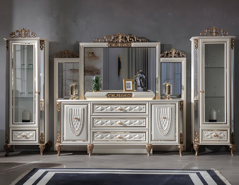 Glass cabinet highboard cupboard cabinets living room cupboard dish cupboard 2-piece