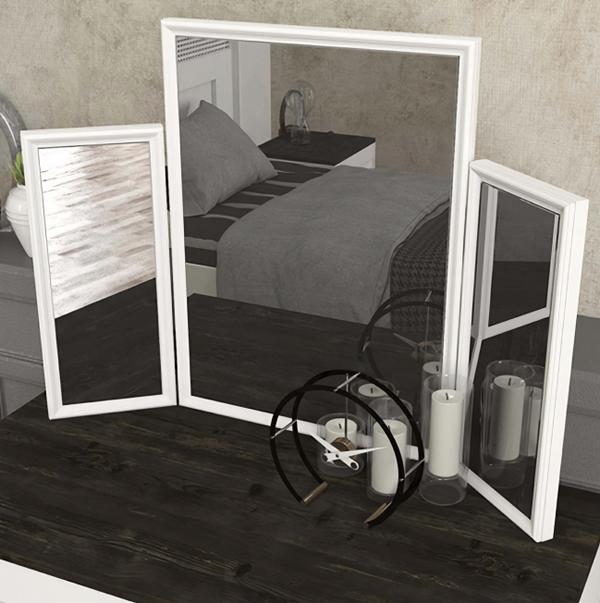 Luxury Mirror White Bedroom Youth Modern Stylish Children\'s Furniture 85x60cm