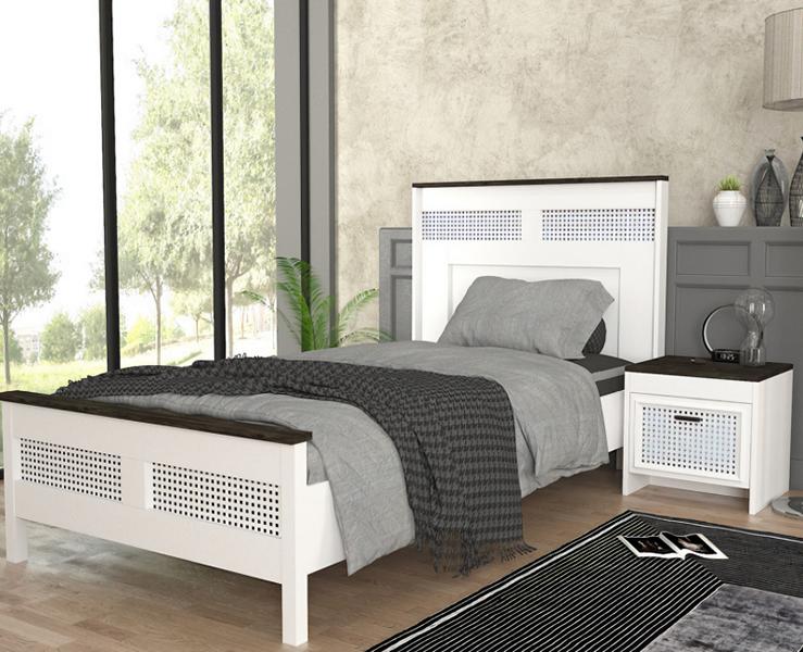 Bed Youth Room Set Children\'s Bed White Comfortable Modern Furniture 100x200