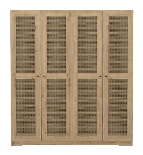 Bedroom wardrobe modern furniture brown wood luxury design 180cm