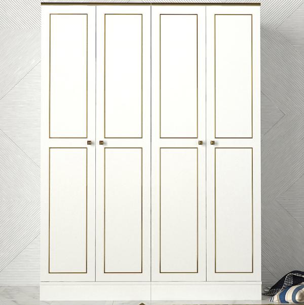 Wardrobe Closet Wall Cabinet Coat Rack Bedroom Modern White 140cm