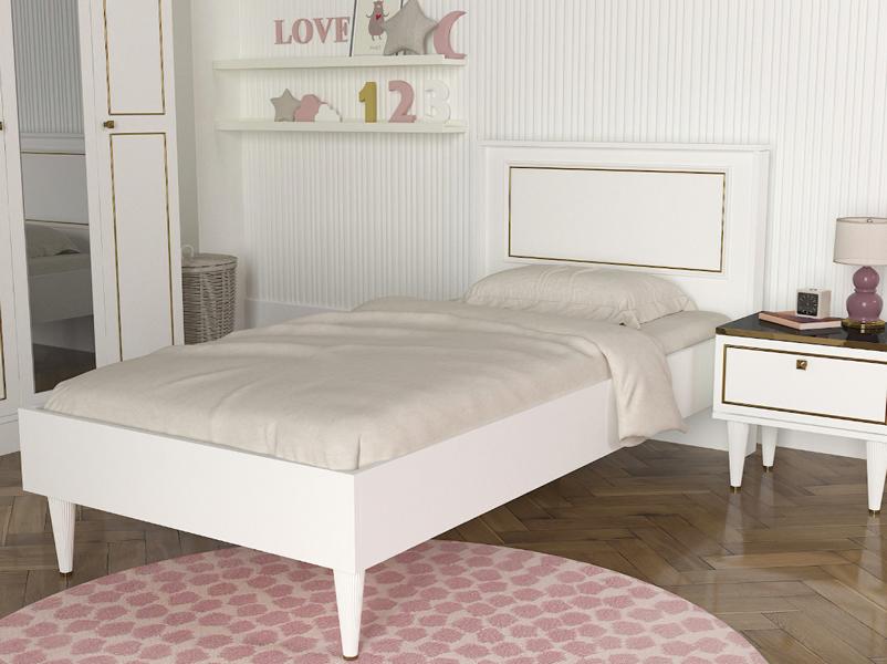 Double bed bedroom 90x190 cm mattress gray modern style wood