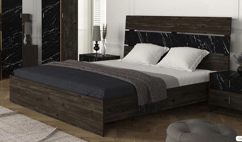 Modern upholstered bed bed frame double bed 180x200 brown marriage bed