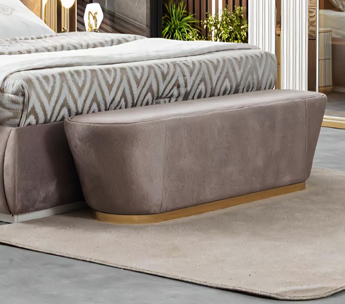 Bedroom bench modern textile gray furniture decor modern seating bench