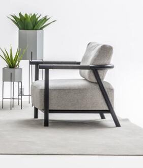 Exclusive gray armchair living room upholstered furniture designer fabric chair