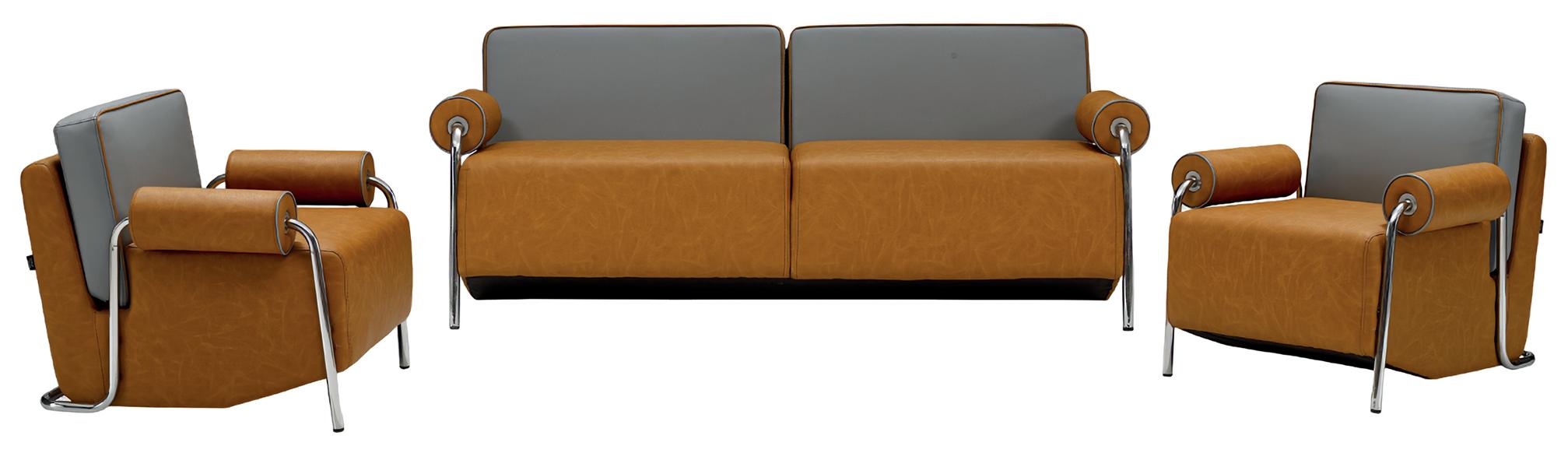 Living room sofa set 2+1+1 seating armchairs design luxury leather modern elegance