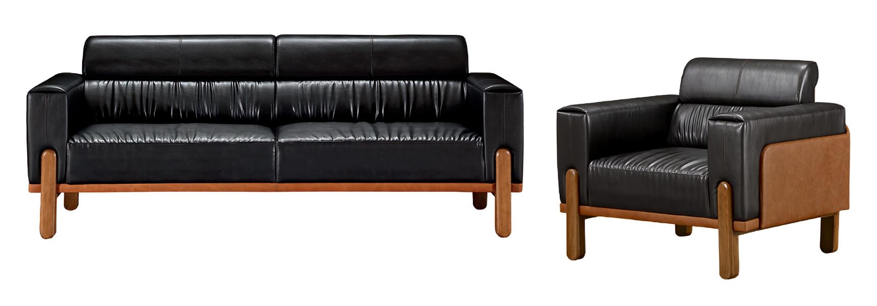 Sofa Living Room Set Design Armchair Upholstered Leather Relax 2-piece Sofa Set