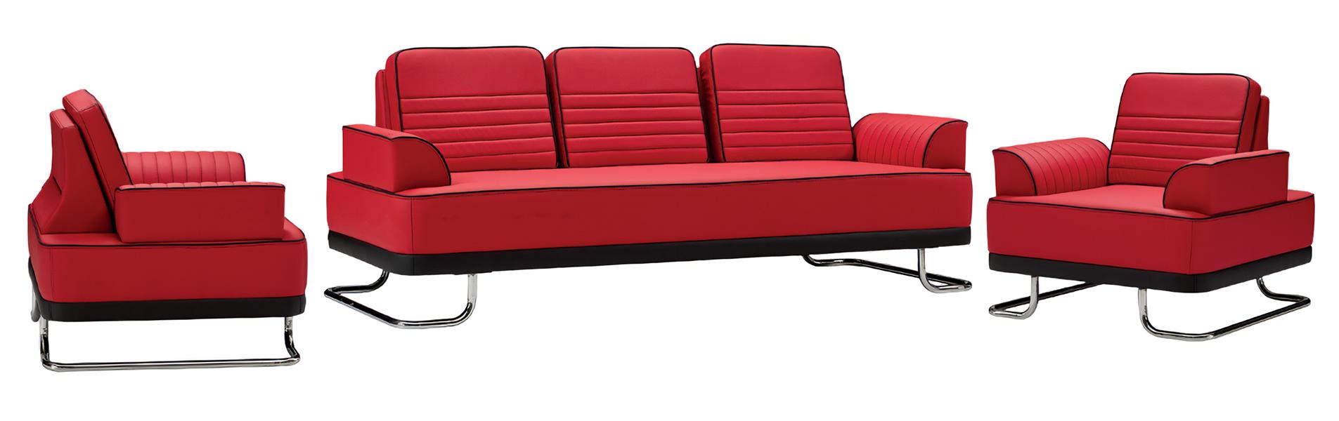 3-piece sofa set 3+1+1 seat leather chairs living room excellence aesthetics