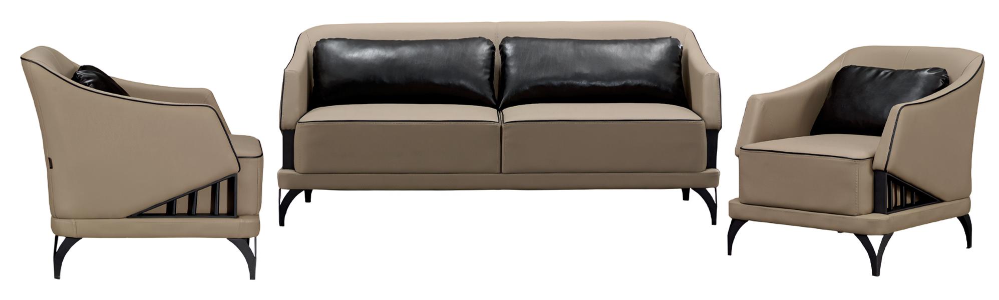 Sofa Living Room Sofa Set 3+1+1 Seats Upholstered Coffee Table Wood Luxury 3 Pieces