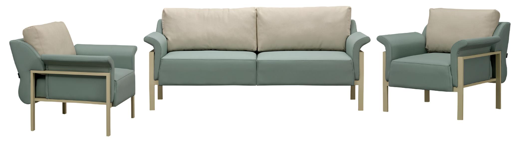 3-piece sofa armchair three-seater furniture living room leather upholstered couches modern new