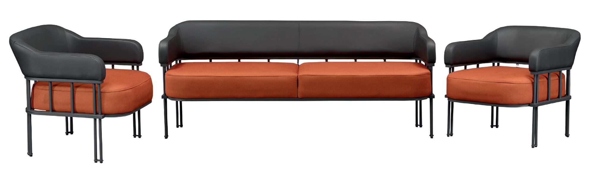 3-piece sofa set armchair furniture living room leather upholstered couches modern new