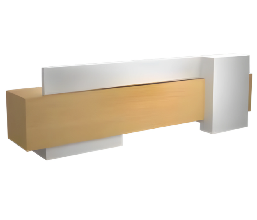 Modern reception desk reception brown white office furniture wood luxury table