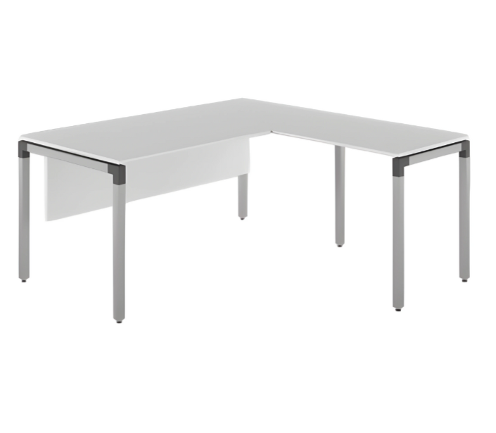 Stylish light gray corner desk luxury wooden furniture work table