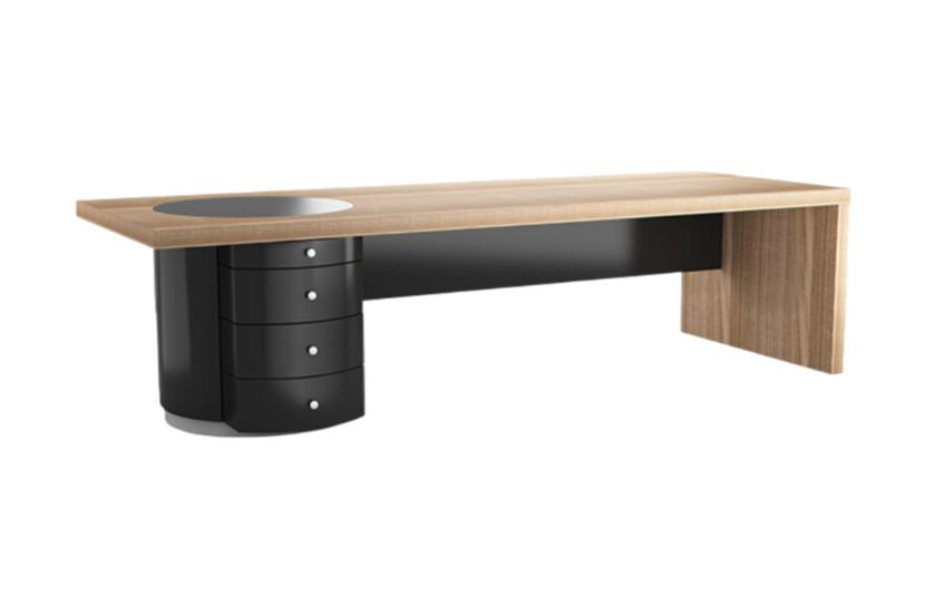 Modern work desk black brown luxury wooden furniture workspace furniture