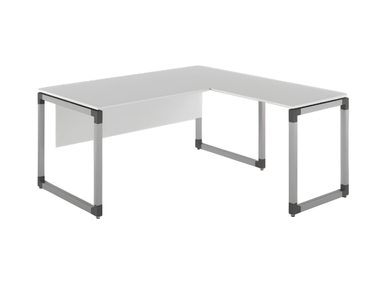 Stylish light gray corner desk luxury wooden furniture work tables