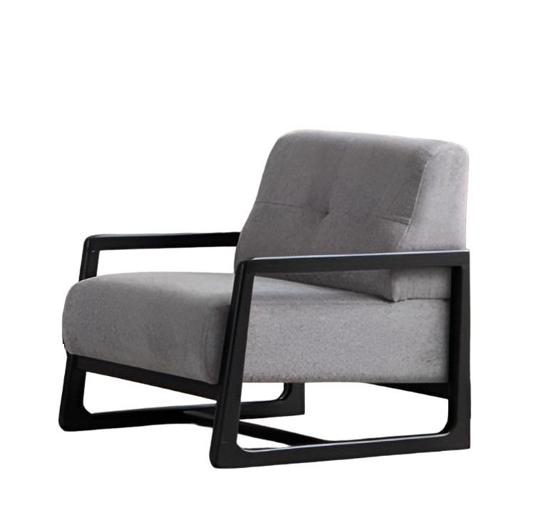 Gray Armchair Solid Color Living Room Single Seat Waiting Room Seating Furniture