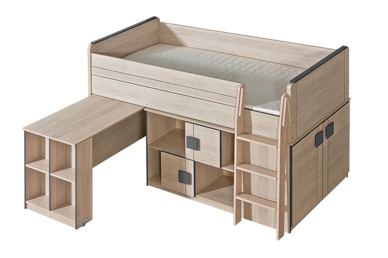 Children\'s bed, youth bed, loft bed + desk and wardrobe, bed, children\'s room, new.