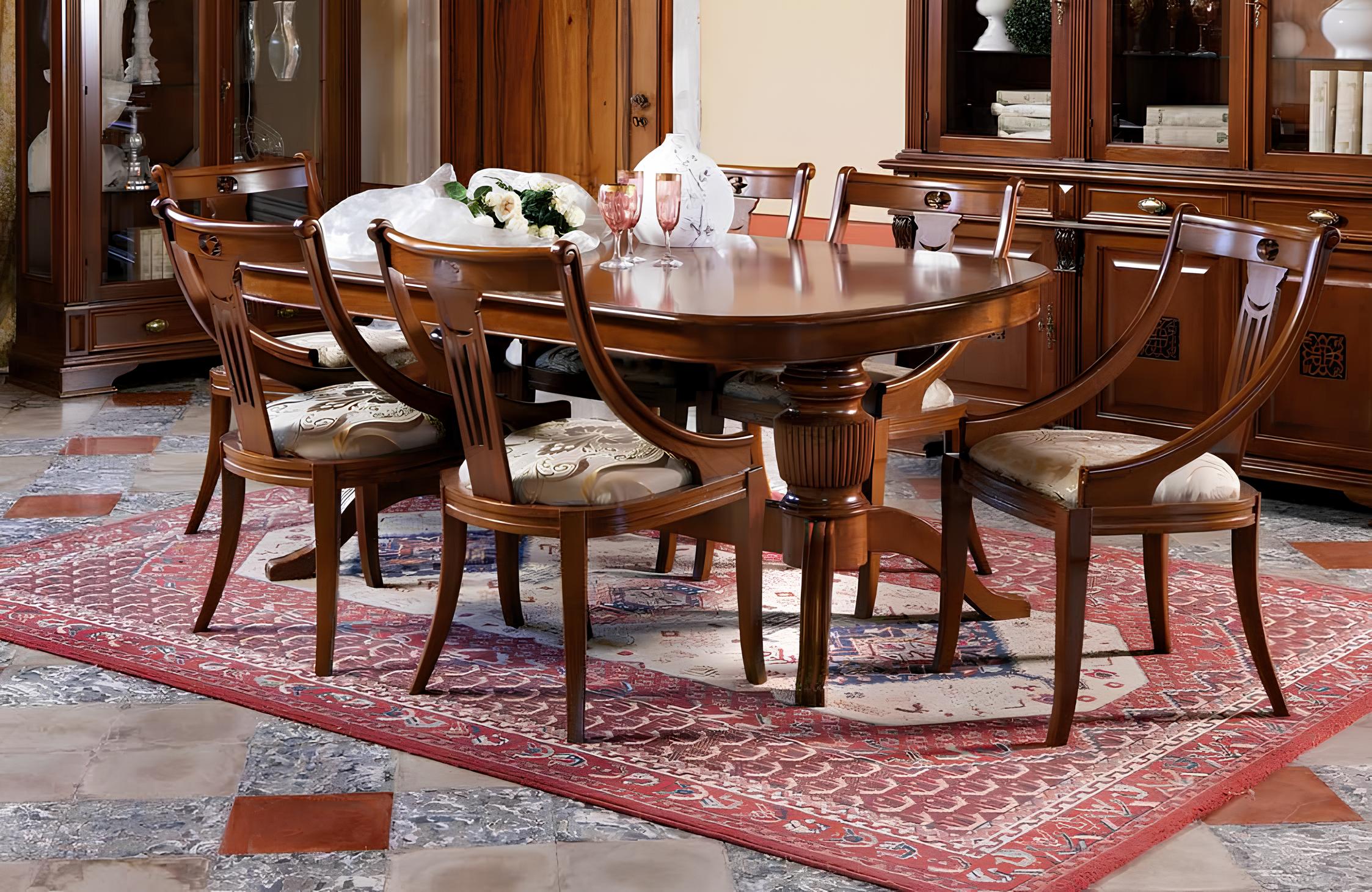 Dining table + 4 chairs dining room set dining group classic table 7-piece set chair new