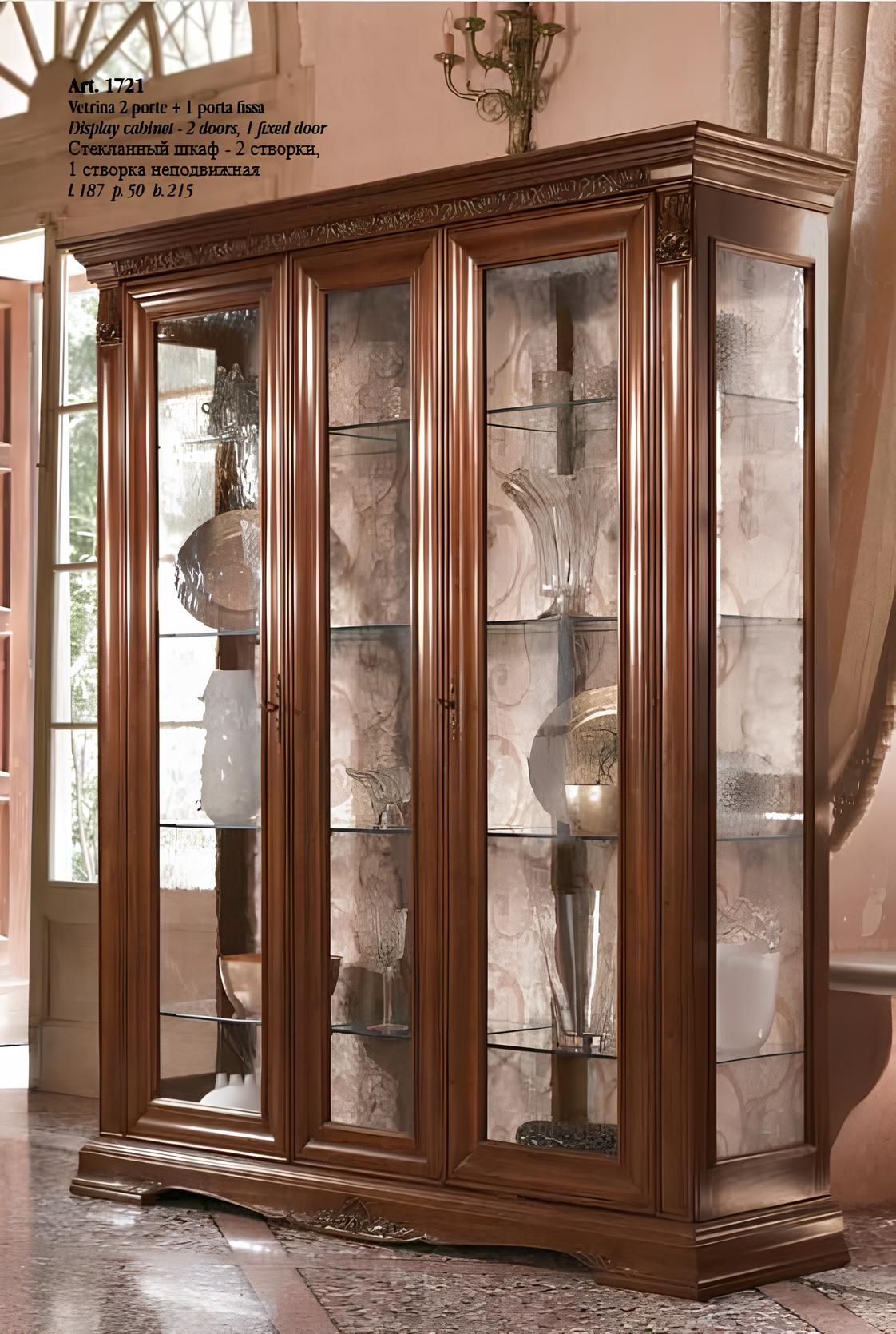 Display cabinet display cabinets glass cabinet living room shelf Baroque Rococo solid wood