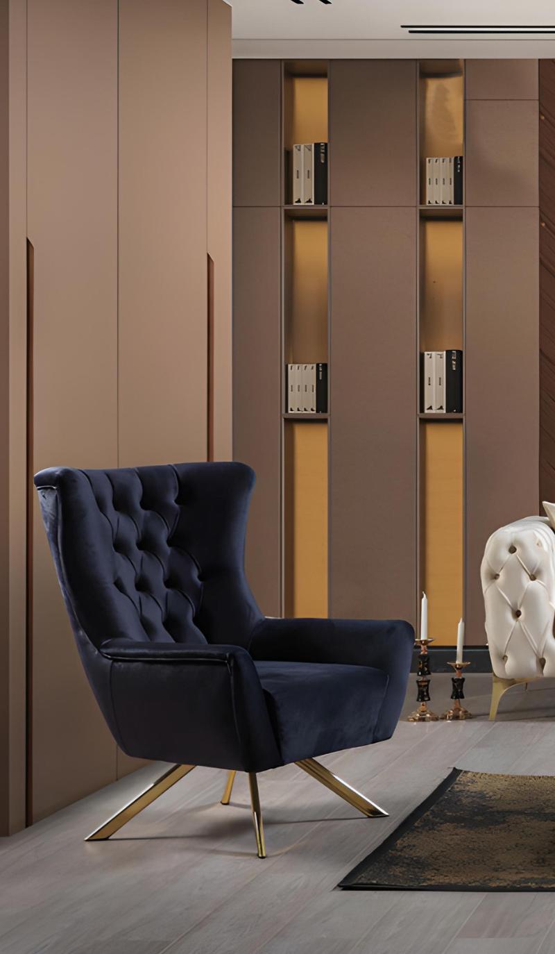 Black Chesterfield Armchair Living Room Single Designer Seating Furniture