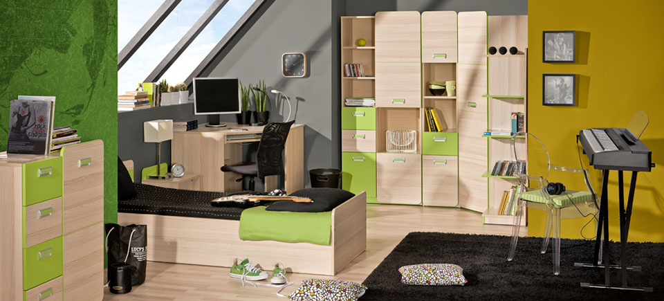 Complete youth room 8-piece. Children’s room bed desk wardrobe desk.
