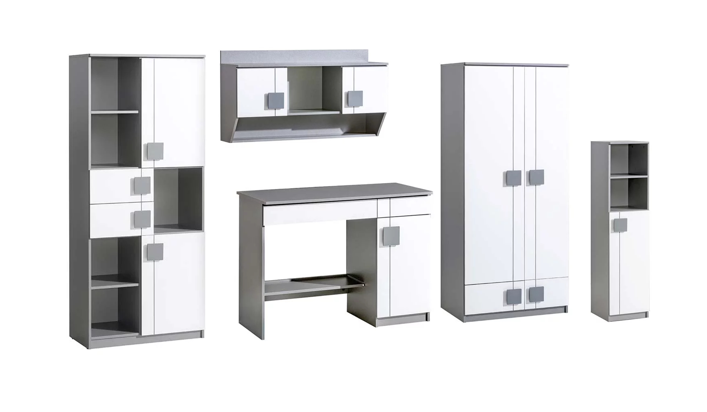 Youth room children\'s room wardrobe with desk wall unit oak office NEW
