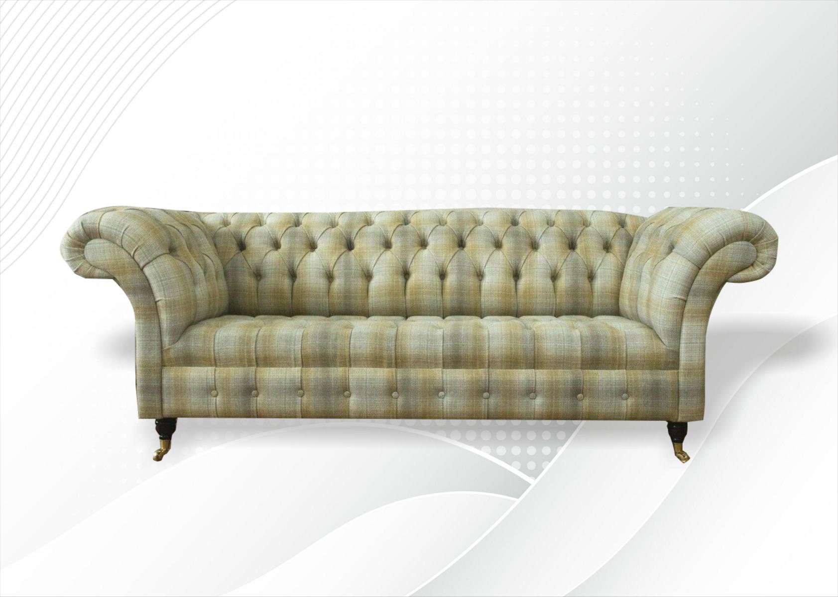 3-seater fabric design sofa upholstered Chesterfield set three-seater 225cm