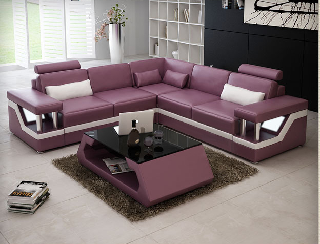 XXL leather sofa with USB set living landscape corner couch leather corner sofa HAMBURG II