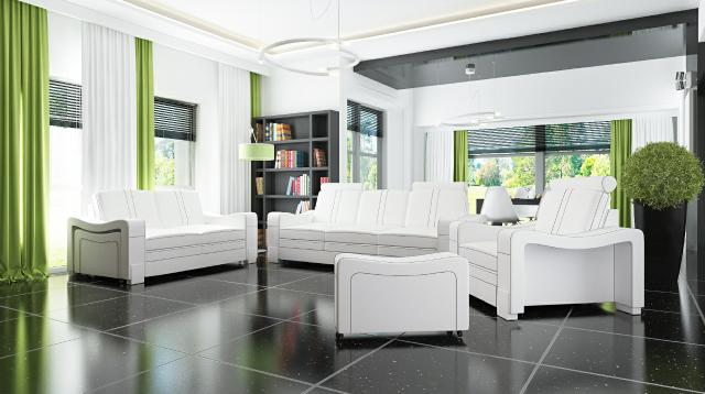 LEATHER SOFA 3+2+1 SOFA + USB SET UPHOLSTERY SET DESIGN SOFA SOFA SET NEW