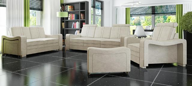 Textile upholstered sofa set with USB, fabric sofa 3+2+1 living landscape