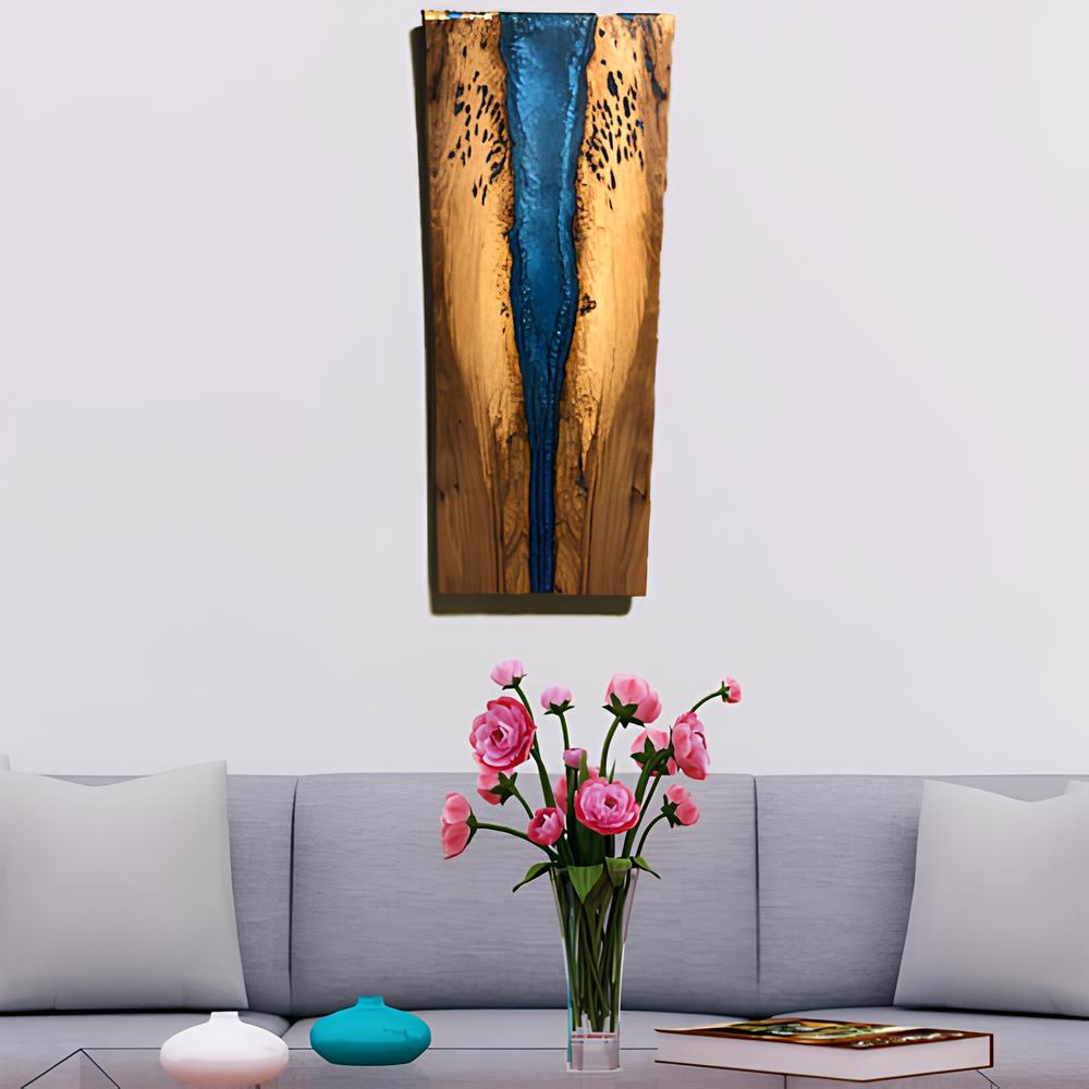 Wall Picture Epoxy Resin Painting Authentic Designer Artwork Handmade Waterfall Picture