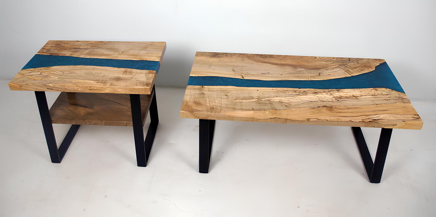 Custom-made table epoxy resin river real wood price per square meter tables