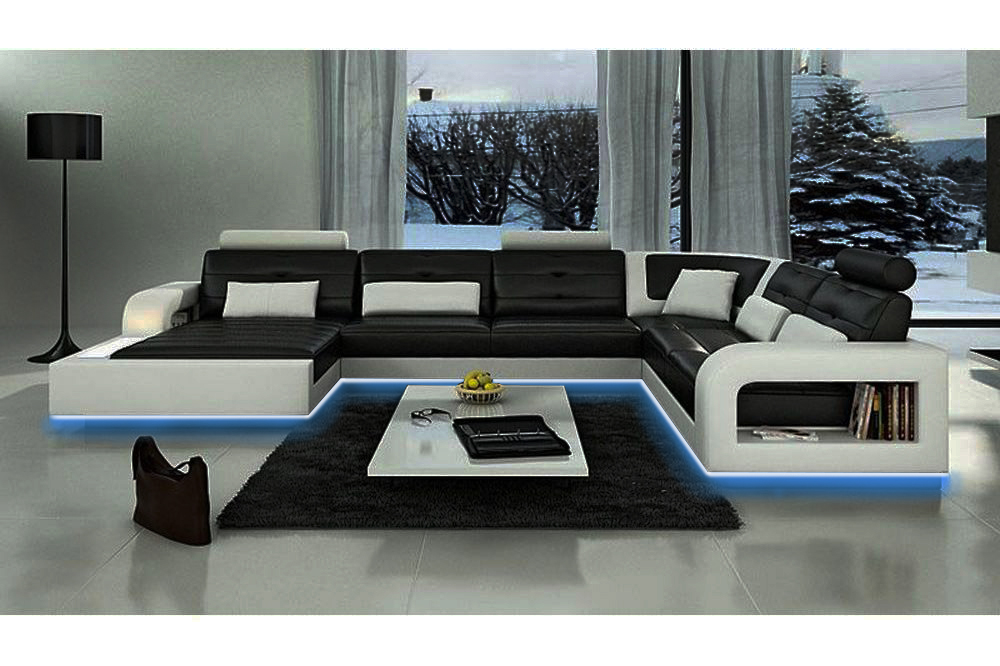 SLEEPER SOFA SOFA SET LIVING ROOM LANDSCAPE CORNER COUCH CORNER SOFA LEATHER SOFA with USB New
