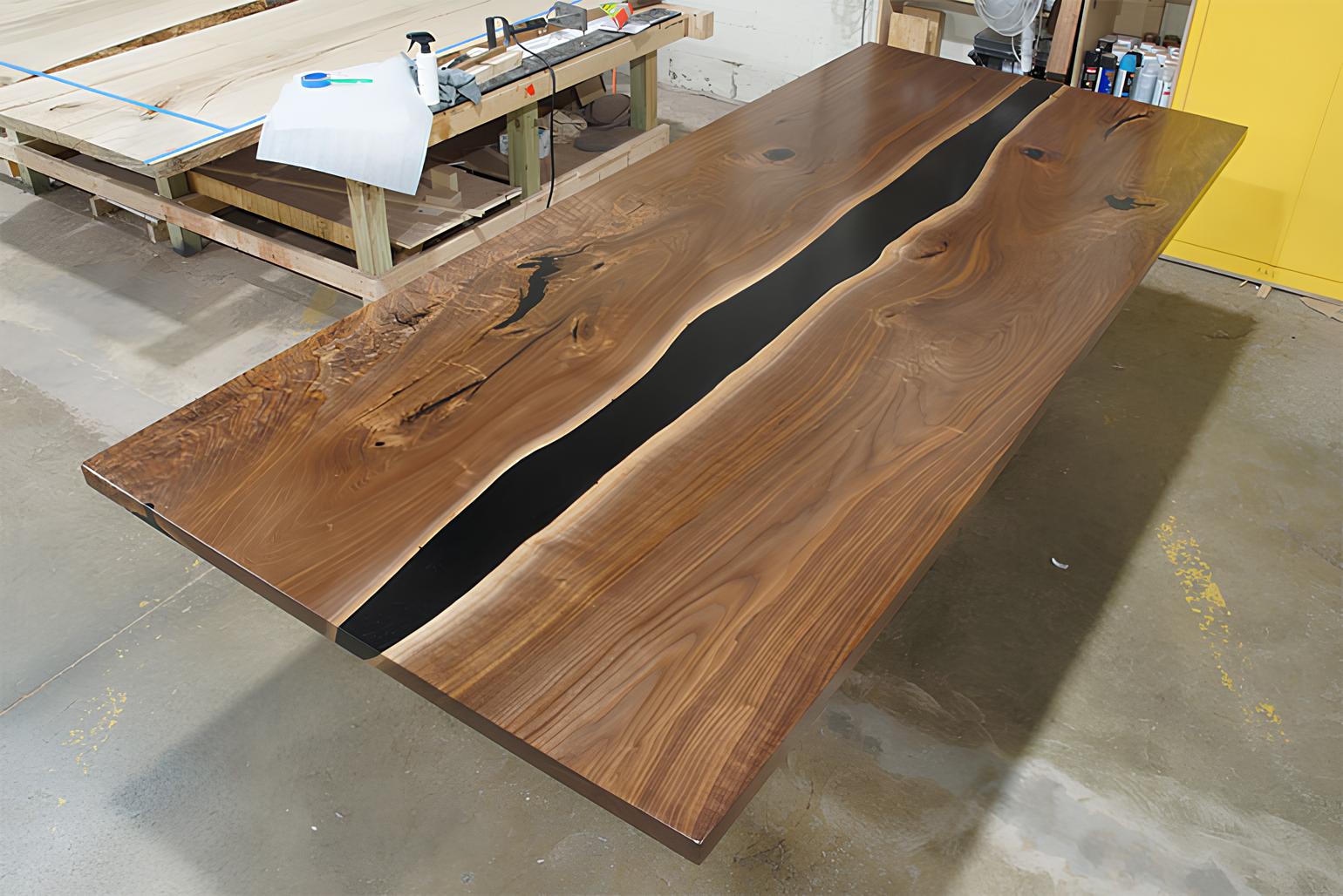 dining table epoxy resin solid furniture epoxy table waterfall real wood