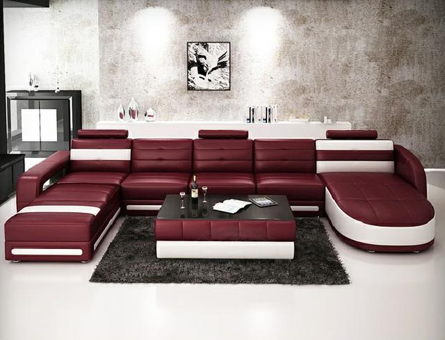 LEATHER SOFA DESIGNER LIVING AREA SOFA U-SHAPE with USB COLOR 3 CORNER SOFA COUCH NEW