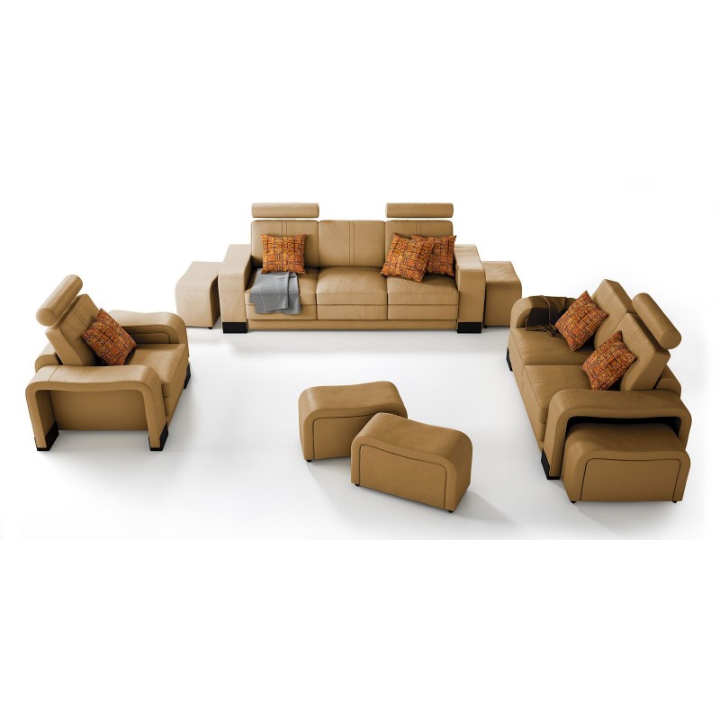 Sofa set couch USB sofa leather set seating living area 3+2+1 seaters new