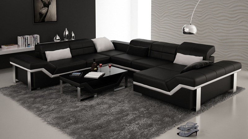 Modern seating area leather sofa corner sofa upholstered couch living landscape corner group