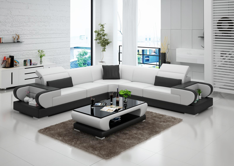 Leather sofa with USB, corner sofa, corner set, modern design, sofa G8002B