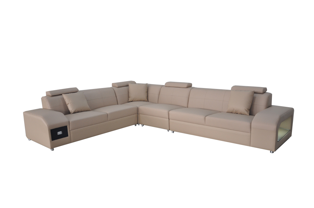 Corner sofa set modern design sofa + USB leather sofa living landscape couch