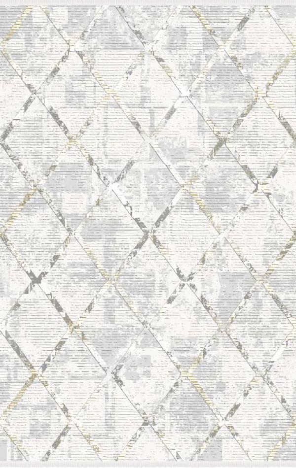 Artificial fiber carpet living room carpet rhombus short pile white gold